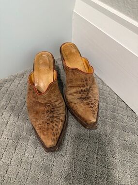 Old Gringo Brown Distressed Leather Slip-On Loafers with Red Trim